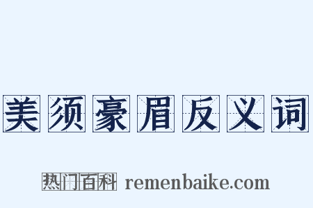 美须豪眉反义词是什么意思的图片